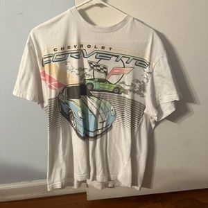 corvette car tshirt white